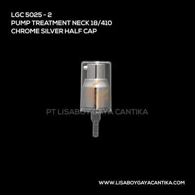 5025-2-PUMP-TREATMENT-NECK-18-410-CHROME-SILVER-HALF-CAP, botol toner spray