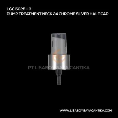 5025-3-PUMP-TREATMENT-NECK-24-410-CHROME-GOLD-HALF-CAP, botol toner spray