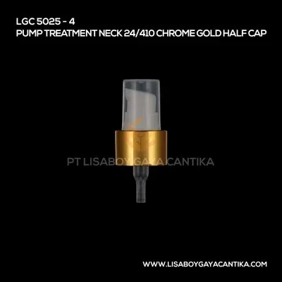 5025-4-PUMP-TREATMENT-NECK-24-410-CHROME-GOLD-HALF-CAP, botol toner spray