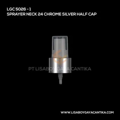 5026-1-SPRAYER-NECK-24-CHROME-SILVER-HALF-CAP, botol toner spray