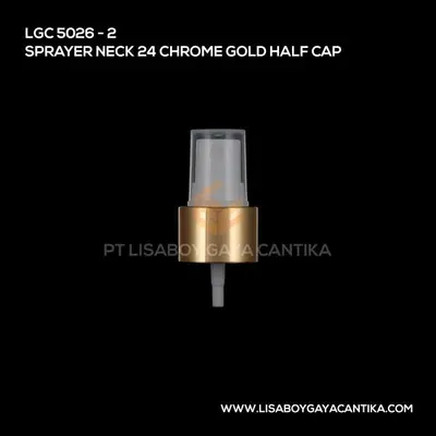 5026-2-SPRAYER-NECK-24-CHROME-GOLD-HALF-CAP, botol toner spray