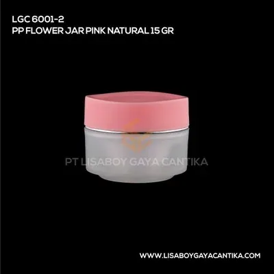 LGC-6001-2-PP-FLOWER-JAR-PINK-NATURAL-15-GR, pot cream