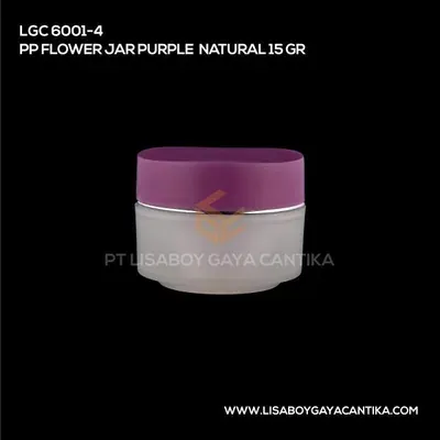 LGC-6001-4-PP-FLOWER-JAR-PURPLE-NATURAL-15-GR, pot cream
