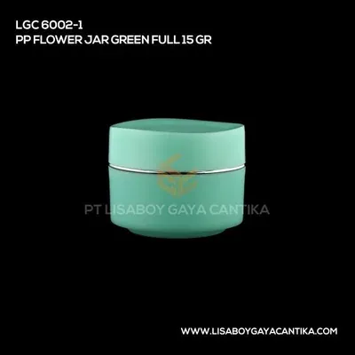 LGC-6002-1-PP-FLOWER-JAR-GREEN-FULL-15-GR, pot cream