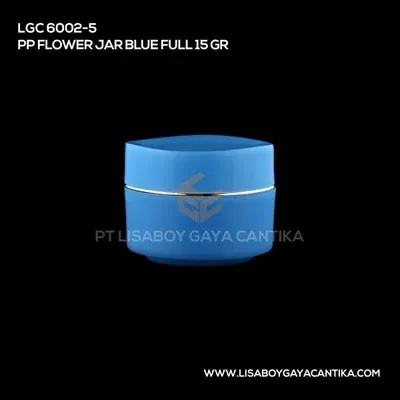 LGC-6002-5-PP-FLOWER-JAR-BLUE-FULL-15-GR, pot cream