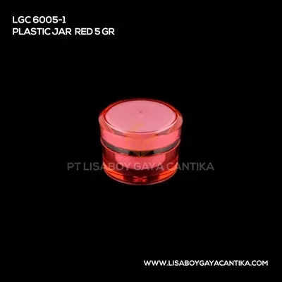 LGC-6005-1-PLASTIC-JAR-RED-5-GR, pot cream