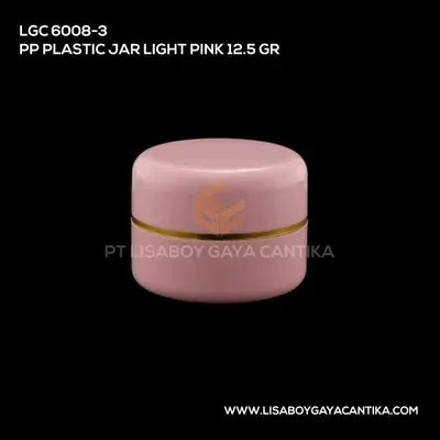 LGC-6008-3-PP-PLASTIC-JAR-LIGHT-PINK-12.5-GR, pot cream