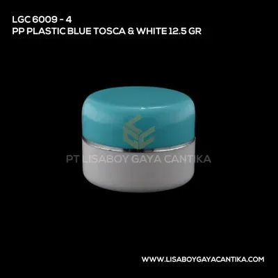 LGC-6009-4-PP-PLASTIC-JAR-BLUE-TOSCA-AND-WHITE-12.5-GR, pot cream