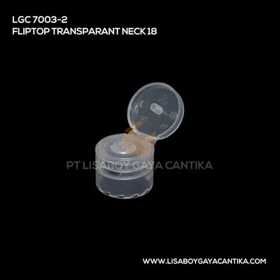 LGC-7003-2-FLIPTOP-TRANSPARANT-NECK-18, tutup presstop
