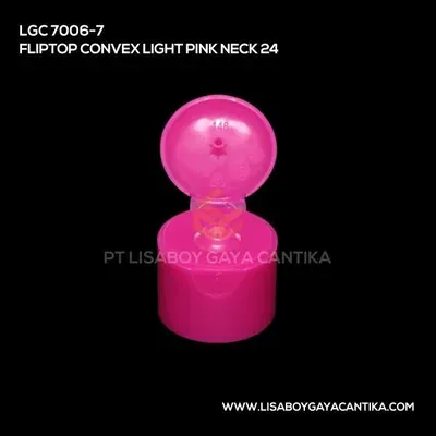 LGC-7006-7-FLIPTOP-CONVEX-LIGHT-PINK-NECK-24, tutup presstop