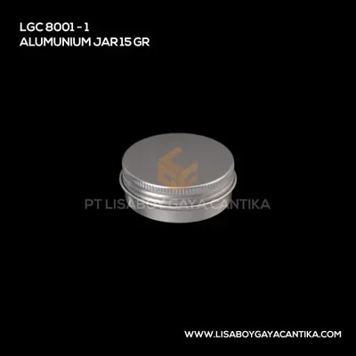 8001-1-ALUMUNIUM-JAR-15-GR, pot cream aluminium
