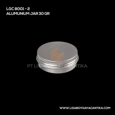 8001-2-ALUMUNIUM-JAR-30-GR, pot cream aluminium