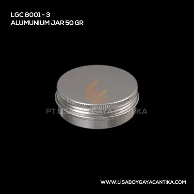 8001-3-ALUMUNIUM-JAR-50-GR, pot cream aluminium