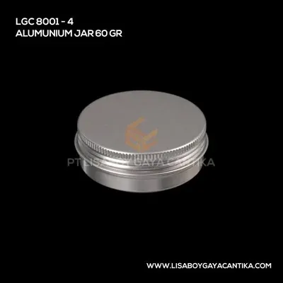 8001-4-ALUMUNIUM-JAR-60-GR, pot cream aluminium