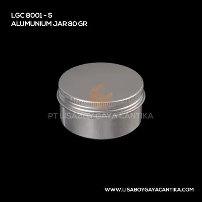 8001-5-ALUMUNIUM-JAR-80-GR, pot cream aluminium