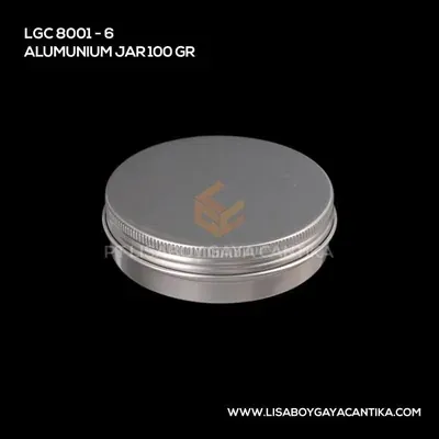 8001-6-ALUMUNIUM-JAR-100-GR, pot cream aluminium