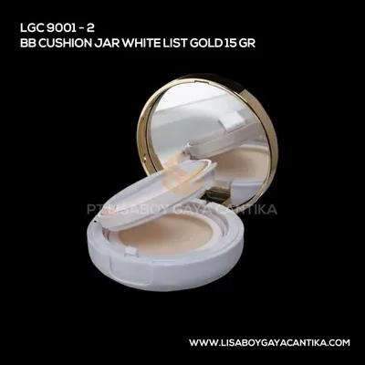 9001-2-BB-CUSHION-JAR-WHITE-LIST-GOLD-15-GR-, kemasan dekoratif