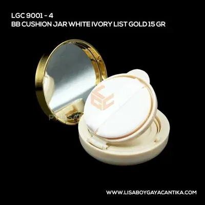 9001-4-BB-CUSHION-JAR-WHITE-IVORY-LIST-SILVER-15-GR, kemasan dekoratif