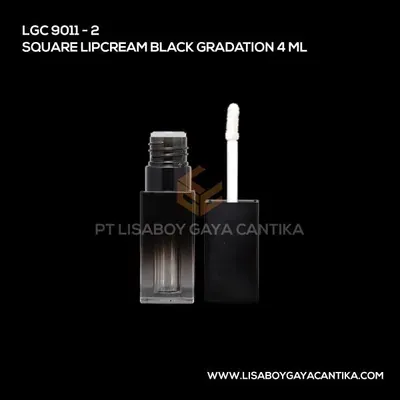 9011-2-SQUARE-LIPCREAM-BLACK-GRADATION-4-ML, kemasan dekoratif