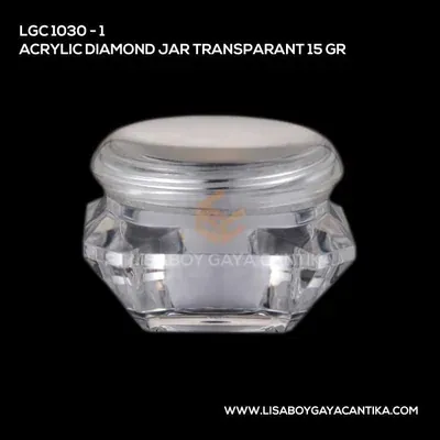1030-1-ACRYLIC-DIAMOND-JAR-TRANSPARANT-15-GR, pot cream acrylic