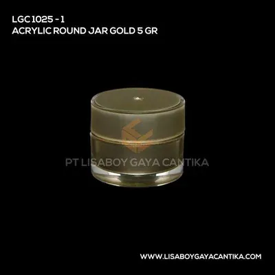 1025-1-ACRYLIC-ROUND-JAR-GOLD-5-GR, pot cream acrylic