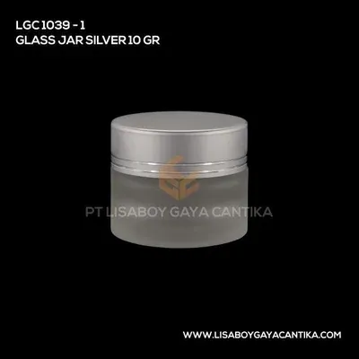 1039-1-GLASS-JAR-SILVER-10-GR, pot cream acrylic