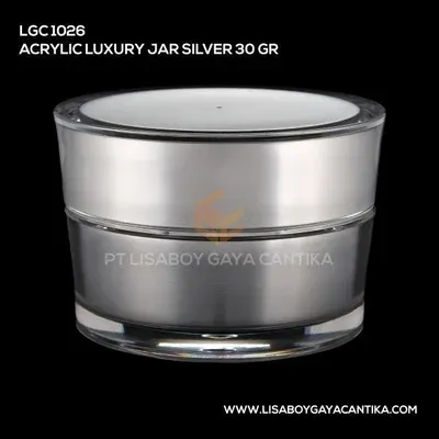 1026-ACRYLIC-LUXURY-JAR-SILVER-30-GR, pot cream acrylic