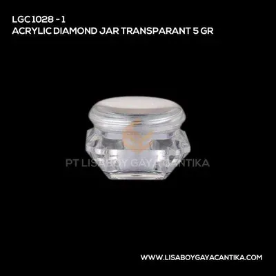 1028-1-ACRYLIC-DIAMOND-JAR-TRANSPARANT-5-GR, pot cream acrylic
