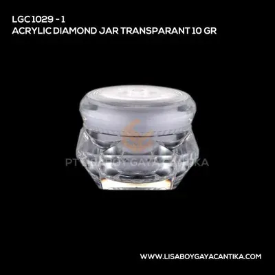 1029-1-ACRYLIC-DIAMOND-JAR-TRANSPARANT-10-GR, pot cream acrylic