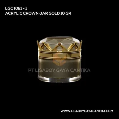 1021-1-ACRYLIC-CROWN-JAR-GOLD-10-GR, pot cream acrylic