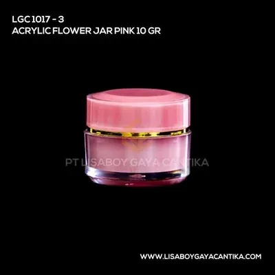 1017-3-ACRYLIC-FLOWER-JAR-PINK-10-GR, pot cream acrylic