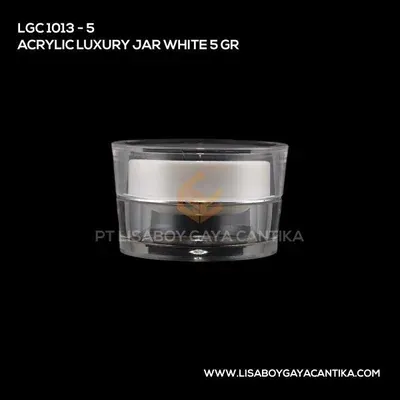 1013-5-ACRYLIC-LUXURY-JAR-WHITE-5-GR, pot cream acrylic