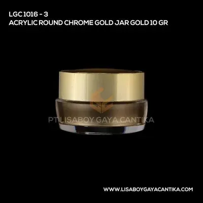 1016-3-ACRYLIC-ROUND-CHROME-GOLD-JAR-GOLD-10-GR, pot cream acrylic