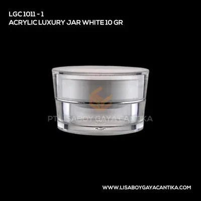 1011-1-ACRYLIC-LUXURY-JAR-WHITE-10-GR, pot cream acrylic