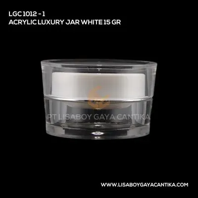 1012-1-ACRYLIC-LUXURY-JAR-WHITE-15-GR, pot cream acrylic