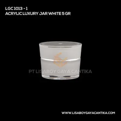 1013-1-ACRYLIC-LUXURY-JAR-WHITE-5-GR, pot cream acrylic