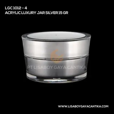 1012-4-ACRYLIC-LUXURY-JAR-SILVER-15-GR, pot cream acrylic