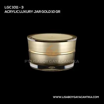 1011-3-ACRYLIC-LUXURY-JAR-GOLD-10-GR, pot cream acrylic