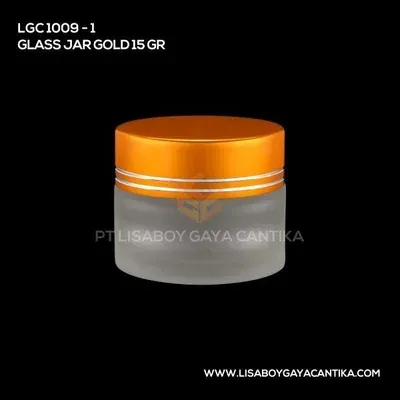 1009-1-GLASS-JAR-GOLD-15-GR, pot cream acrylic