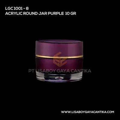 1001-8-ACRYLIC-ROUND-JAR-PURPLE-10-GR, pot cream acrylic
