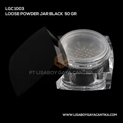 1003-LOOSE-POWDER-JAR-BLACK-50-GR — Acrylic Jar & Glass Jar