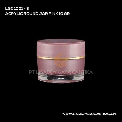 1001-3-ACRYLIC-ROUND-JAR-PINK-10-GR — produk kemasan kosmetik