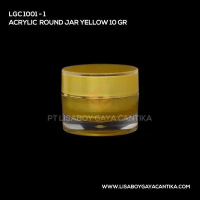 1001-1-ACRYLIC-ROUND-JAR-YELLOW-10-GR — produk kemasan kosmetik