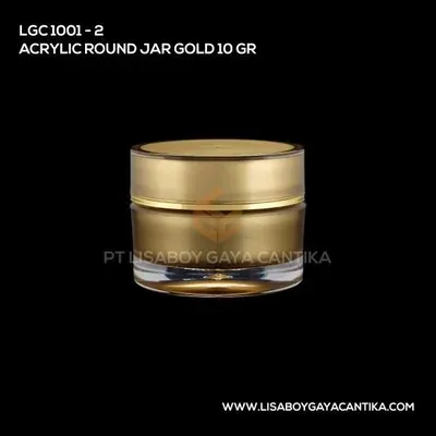 1001-2-ACRYLIC-ROUND-JAR-GOLD-10-GR — produk kemasan kosmetik